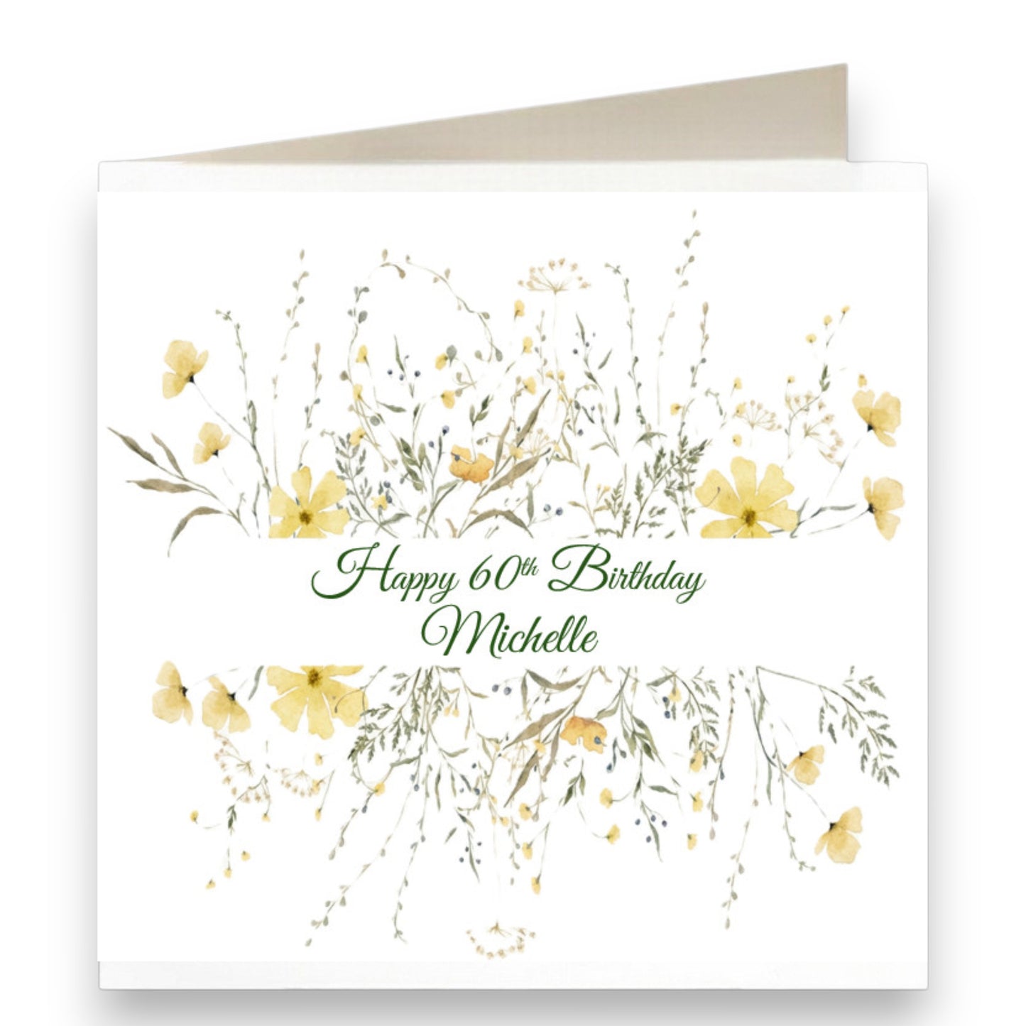 Personalised Yellow Floral Birthday Card Ref CB5