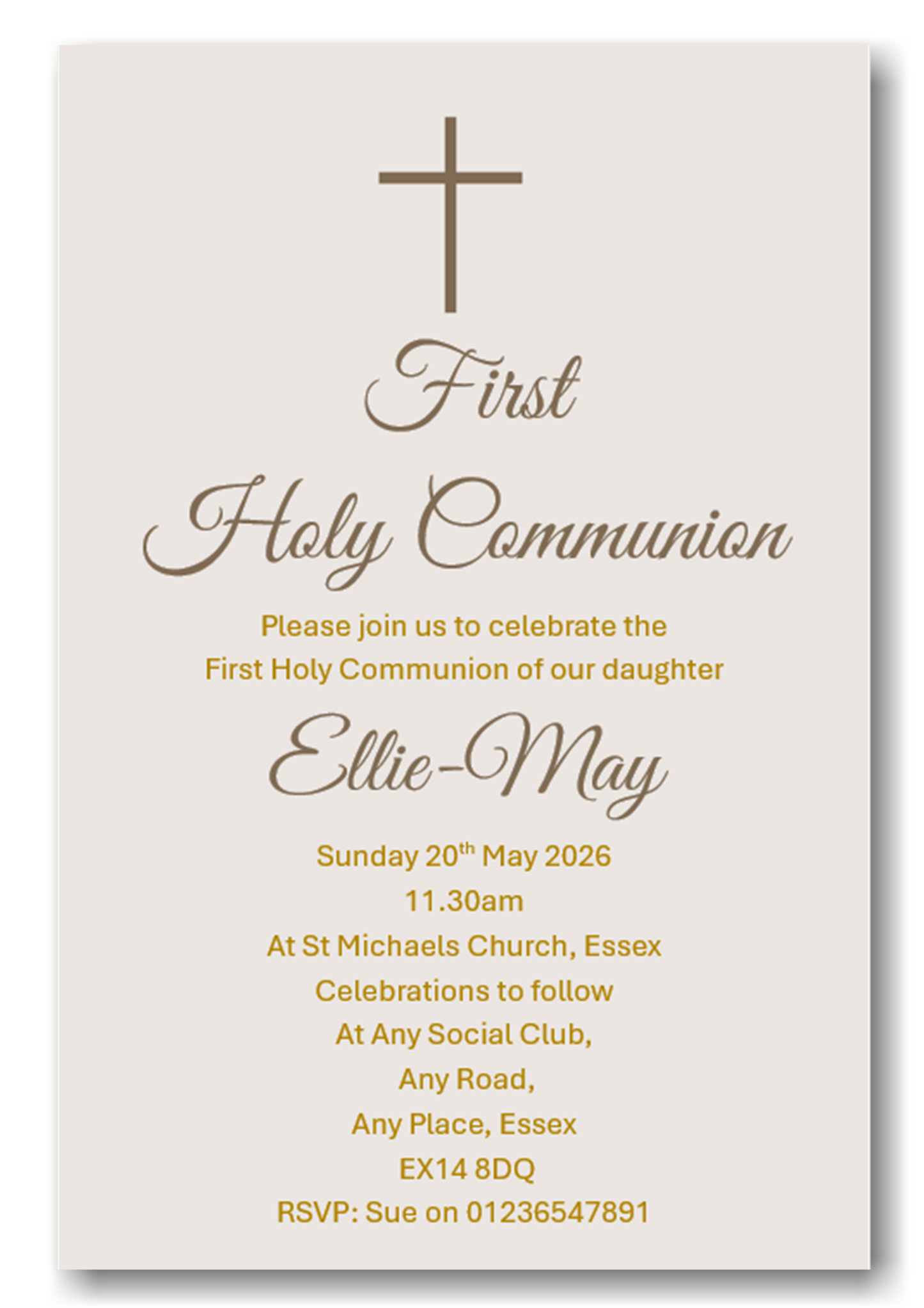 Beautiful Boys or Girls First Holy Communion Invitation Ref CM18