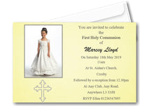 Load image into Gallery viewer, Beautiful Holy Communion Invitation, a simple elegant design with a photo of your child. Ref C10