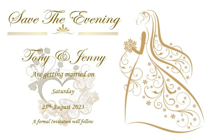 Save The Evening Cards Ref SE11 stunning classy style