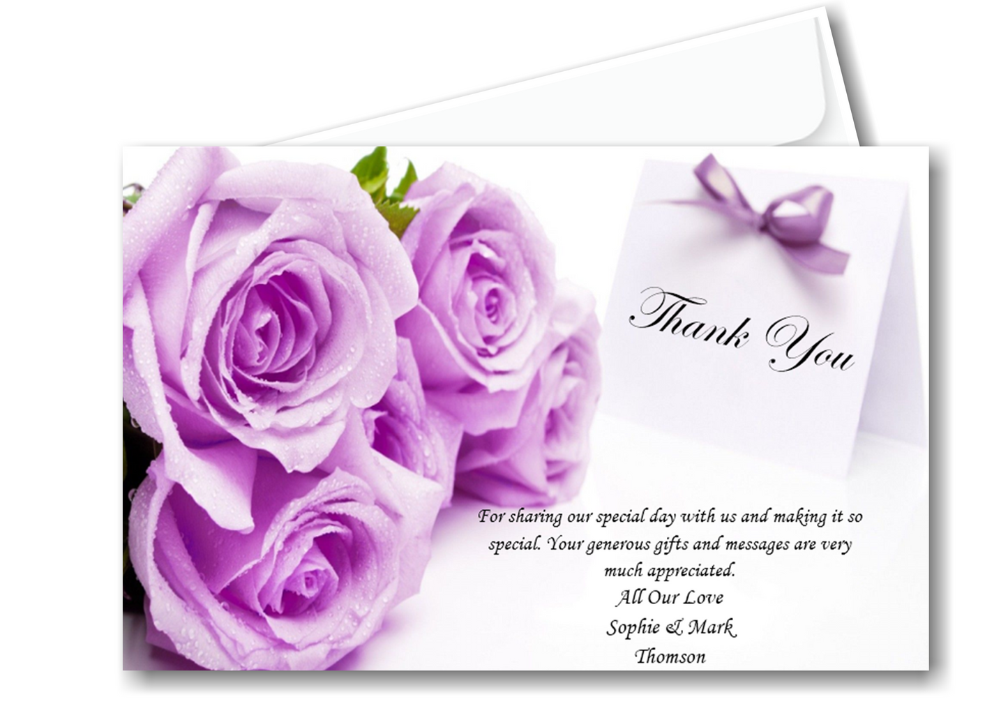 Wedding Thank You Cards Ref W5 lilac floral design a classy timeless design