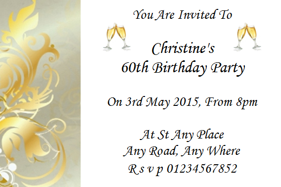Personalised Birthday Invitation REF BD9 can be made for any age & surprise can be added
