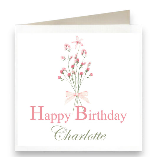 Personalised Floral Birthday Card Ref CB1