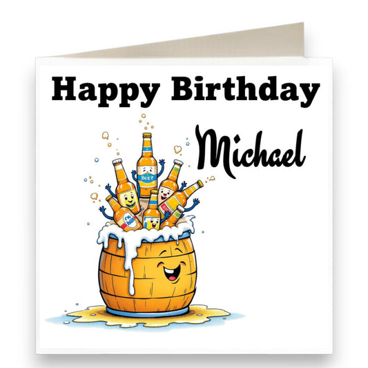 Personalised Beer Celebration Birthday Card Ref CB12