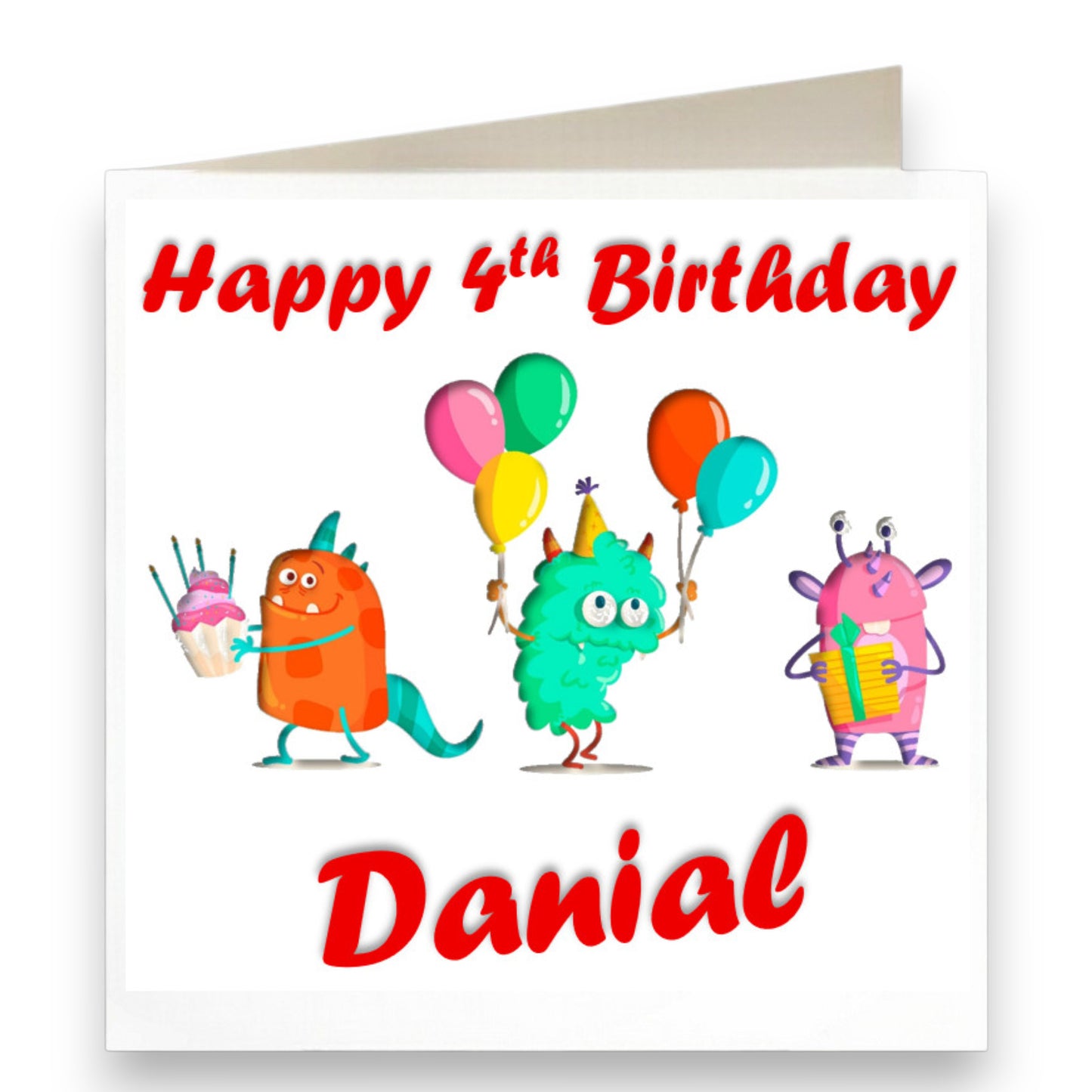 Personalised Party Monsters Birthday Card Ref CB16