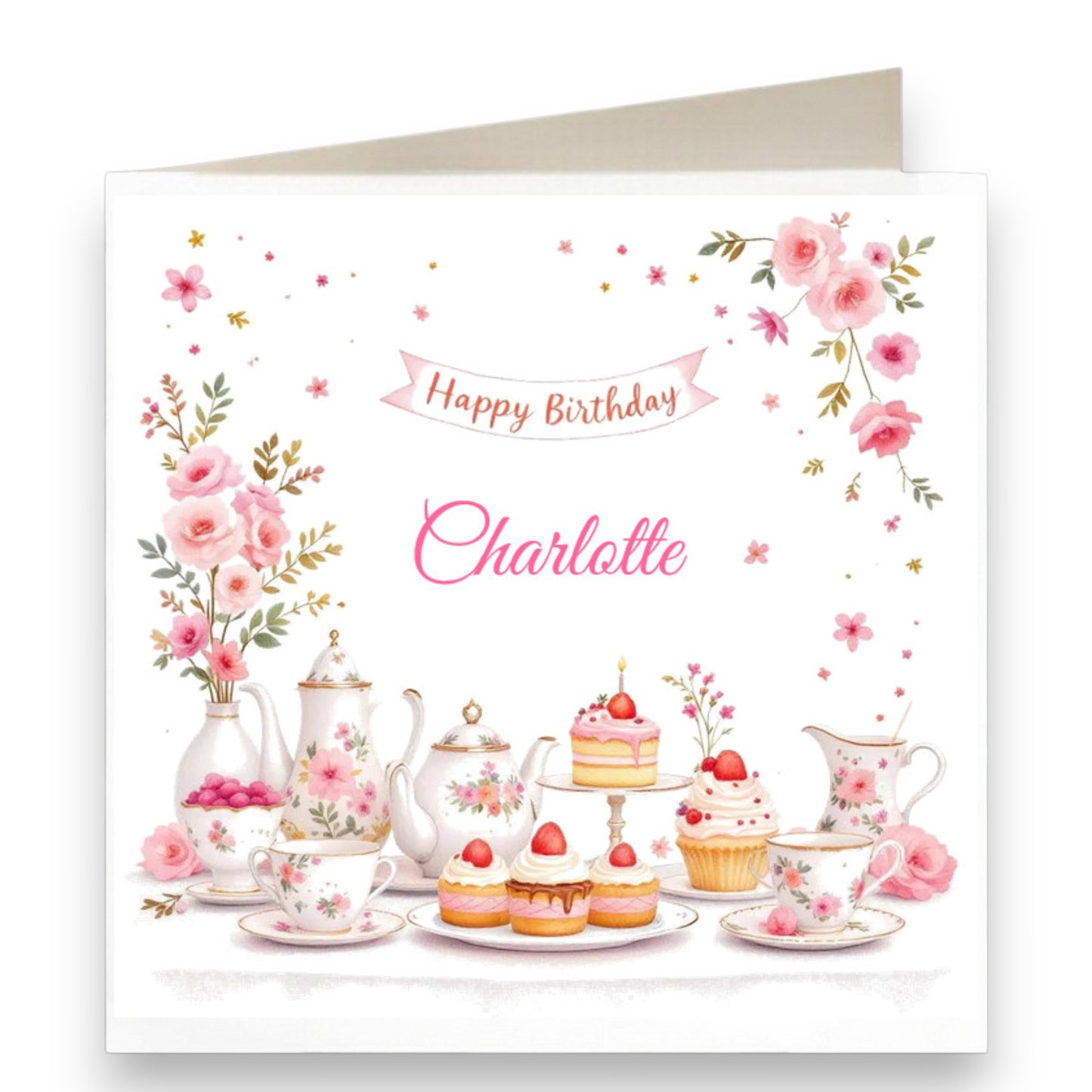 Personalised Tea Party Birthday Card Ref CB3