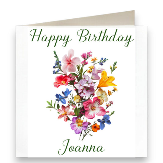 Personalised Floral Birthday Card Ref CB4