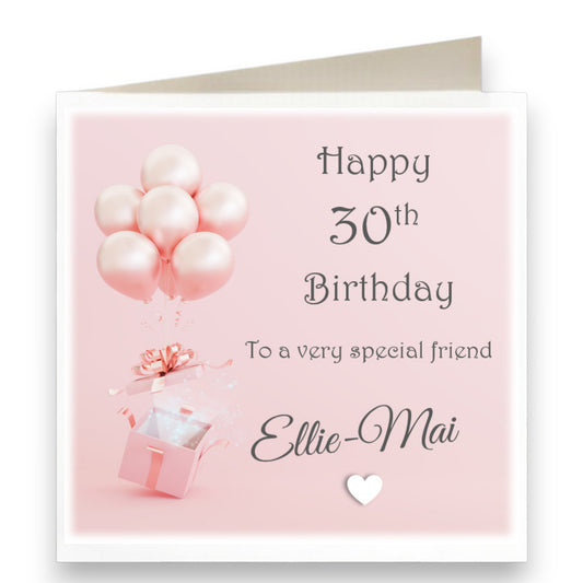 Personalised Pink Celebration Birthday Card Ref CB7