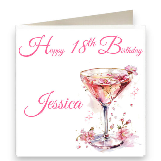 Personalised Cocktail Birthday Card Ref CB8
