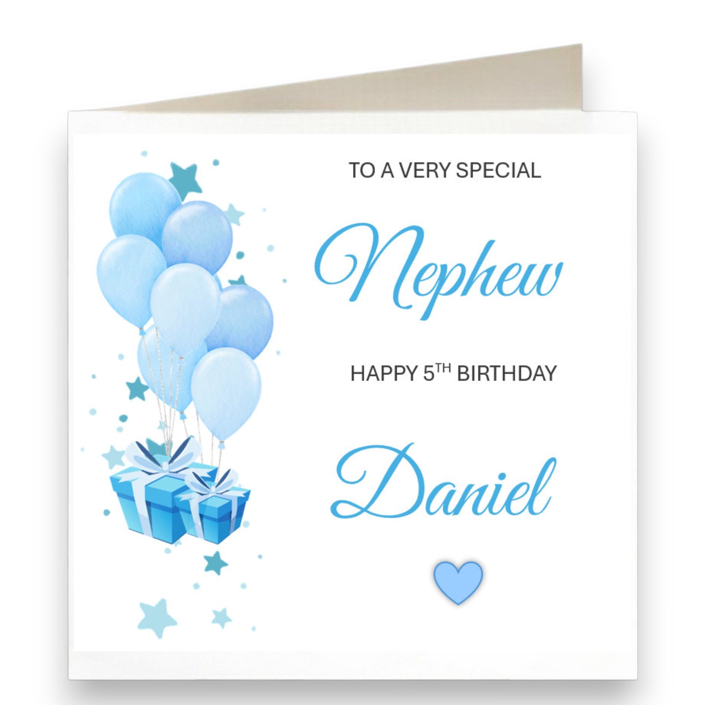Personalised Blue & White Birthday Card Ref CD11