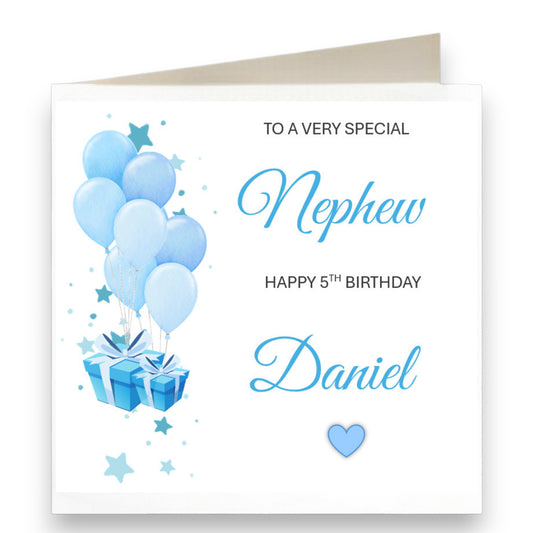 Personalised Blue & White Birthday Card Ref CD11