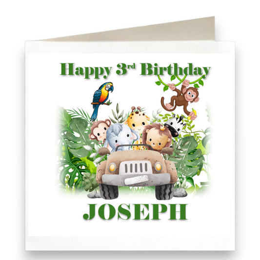 Personalised Jungle Safari Birthday Card Ref CD15