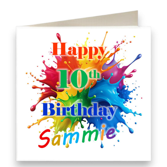 Personalised Multi Colour Birthday Card Ref CD6