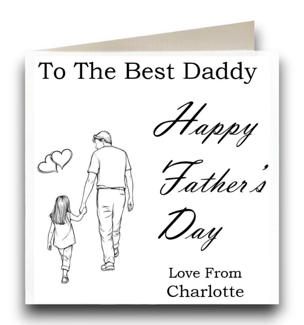 Personalised Holding hands (daughter) Father's Day Card Ref CF5