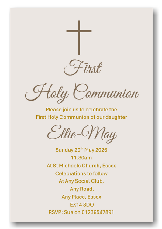 Beautiful Boys or Girls First Holy Communion Invitation Ref CM18
