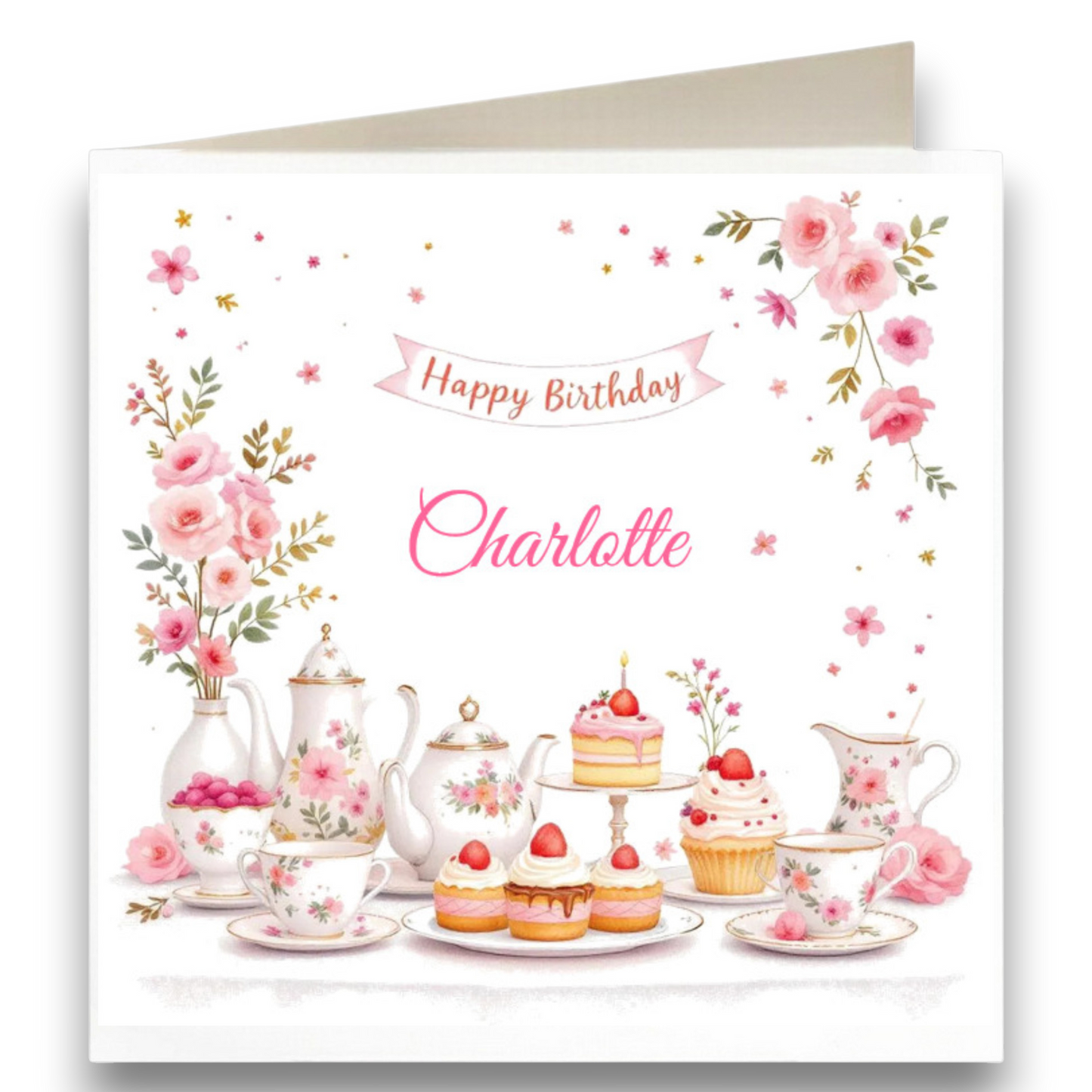 Personalised Tea Party Birthday Card Ref CB3