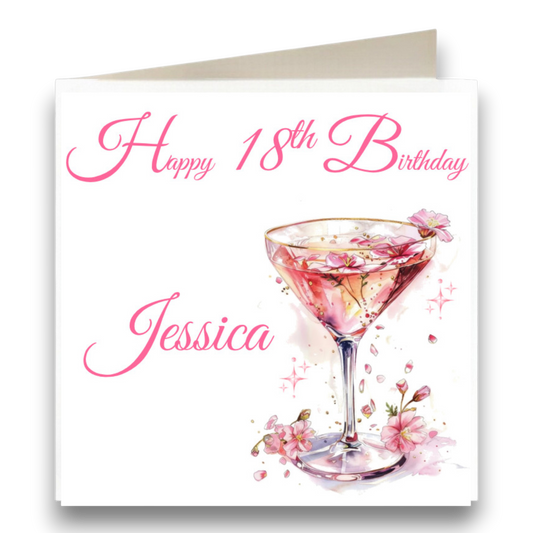 Personalised Cocktail Birthday Card Ref CB8