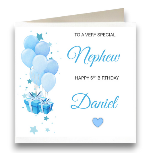 Personalised Blue & White Birthday Card Ref CD11