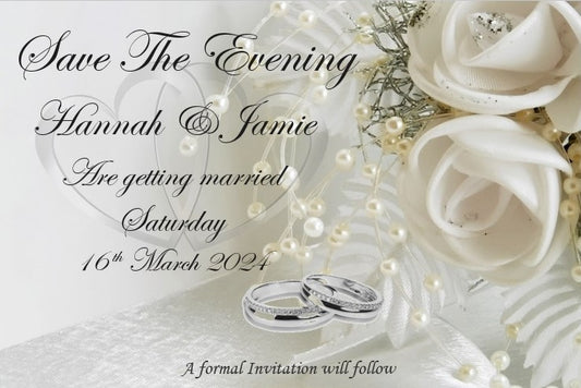 Classic Beautiful Rose Design Save The Evening Cards Ref SE15