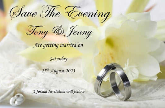 Beautiful Elegant Lemon Flowered Save The Evening Cards Ref SE6