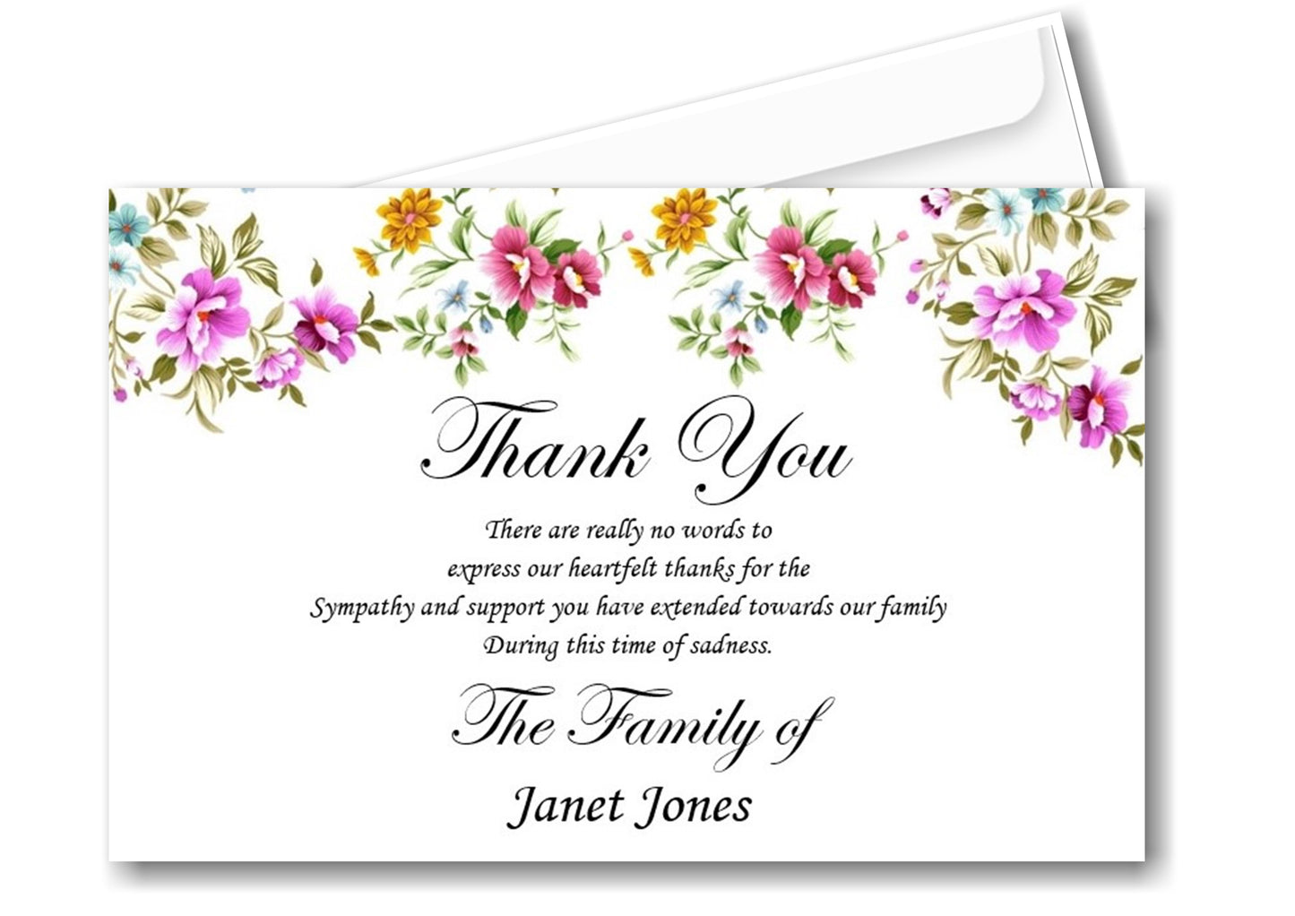 Beautiful Floral Thank You Cards Ref TH11