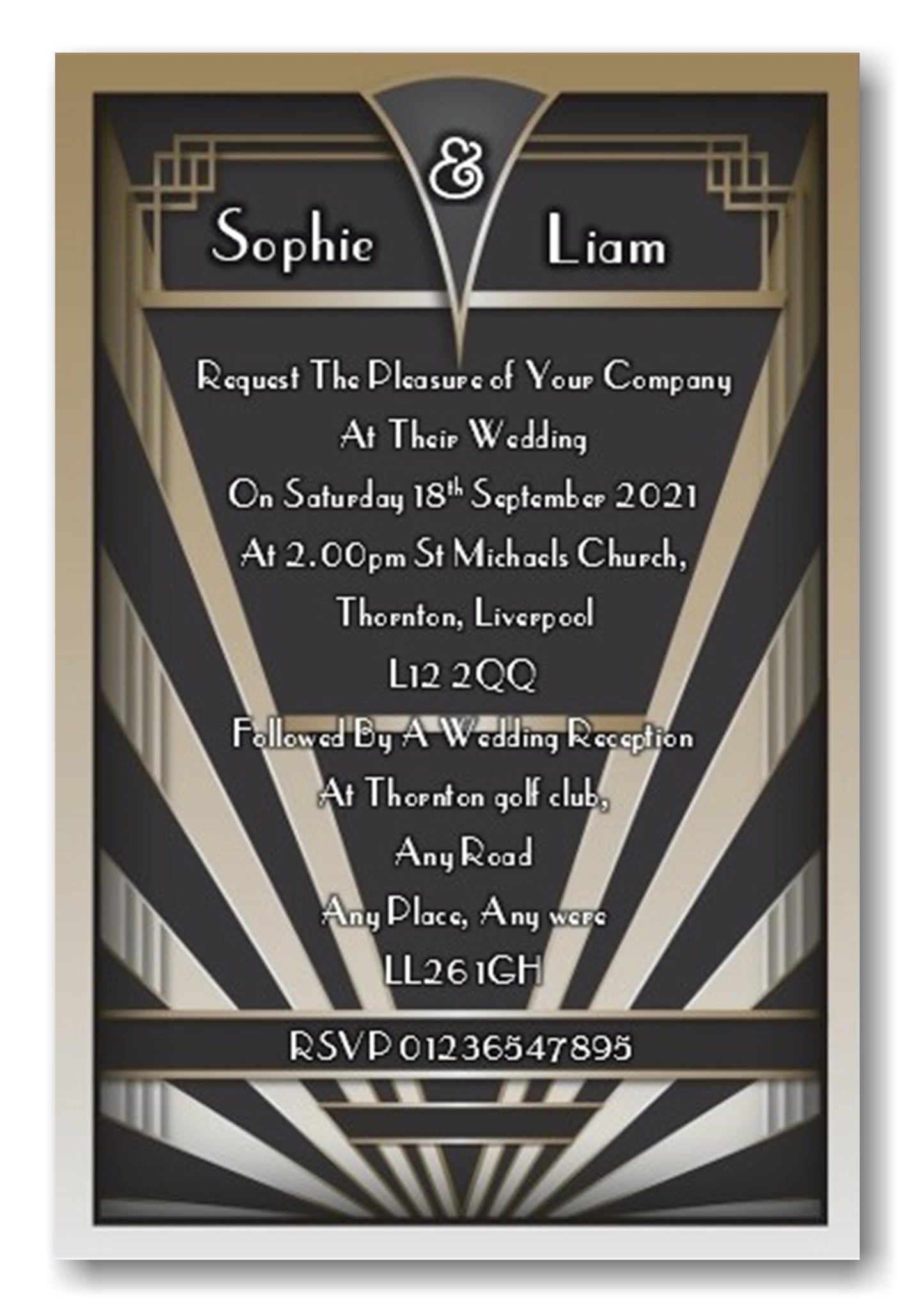 Wedding Day Invitation Ref W58 1960's style
