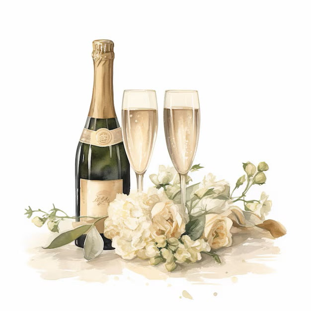 Wedding glasses wedding evening  personalised invitations