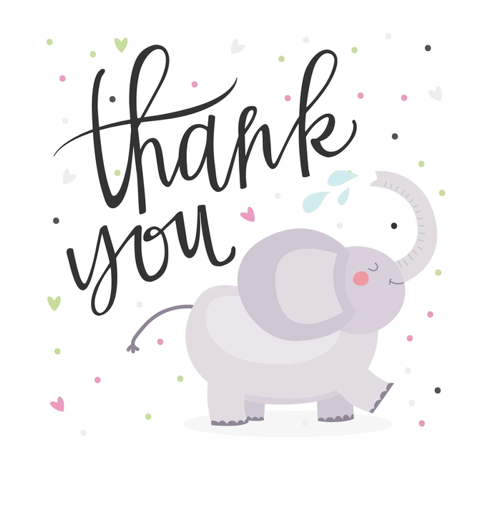 Baby shower personalised thank you cards