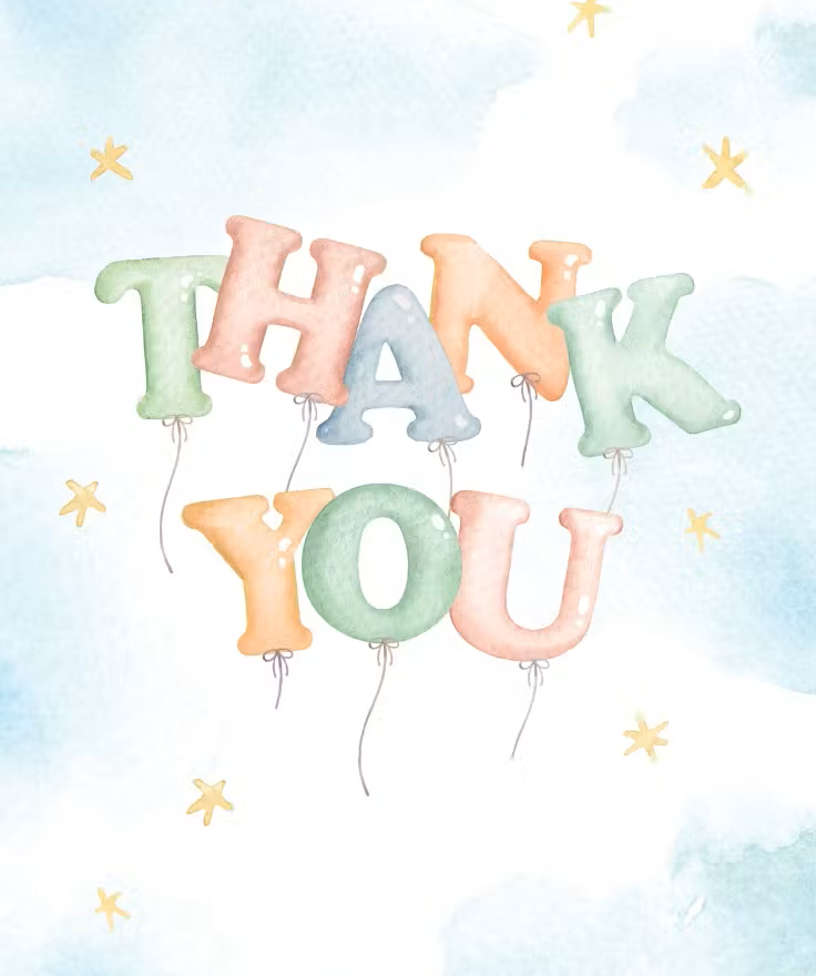 New baby personalised thank you cards