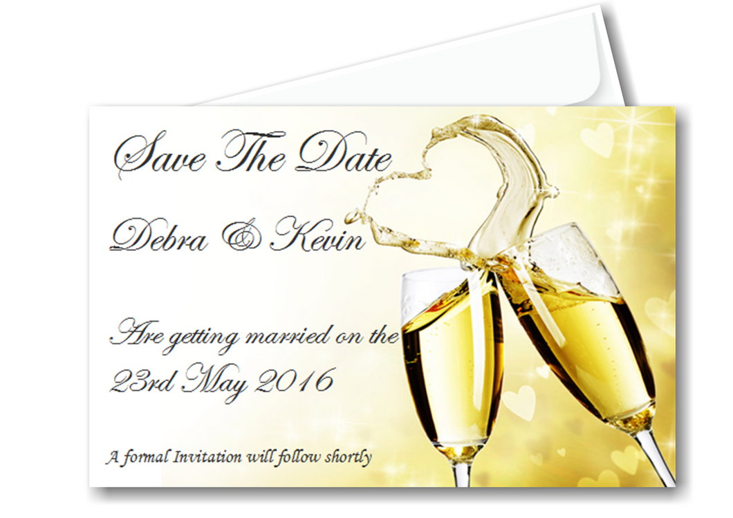 Save The Date Cards Ref SD-G A bold but stuning  gold design with fancy font