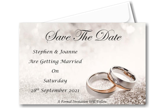 Save The Date Cards Ref SD52 A classic wedding wing design with a fancy font