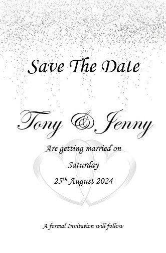 Save The Date Cards Ref SD6 Classic hearts design