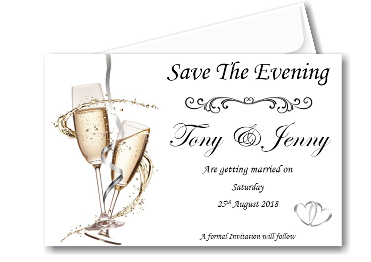 Save The Evening Cards Ref SE2 a simple timeless classy style