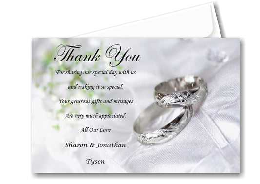 Wedding Thank You Cards Ref W10 Classic silver/grey stylish design