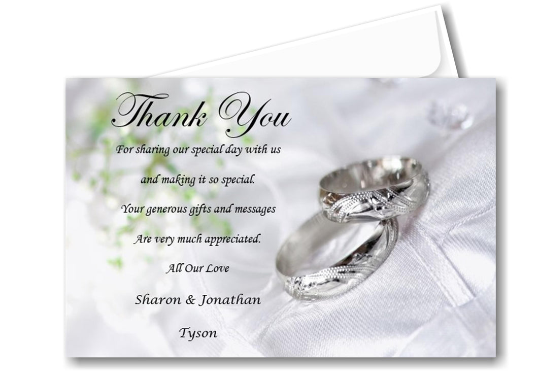 Wedding Thank You Cards Ref W10 Classic silver/grey stylish design
