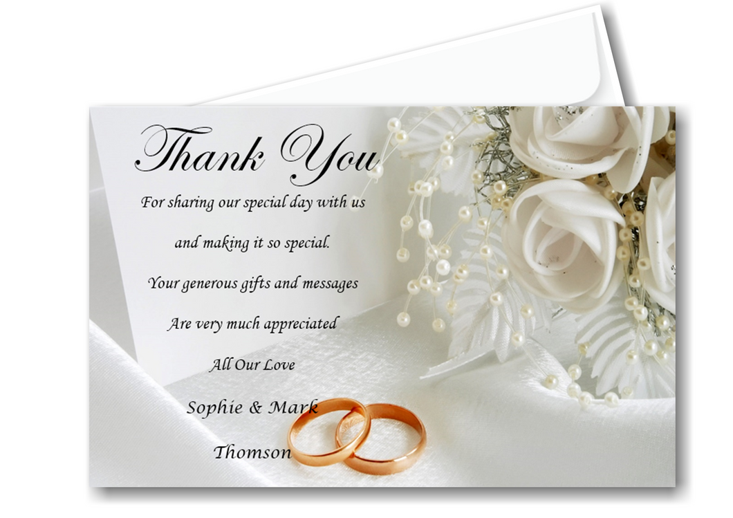 Wedding Thank You Cards Ref W9 a simple clean classic design