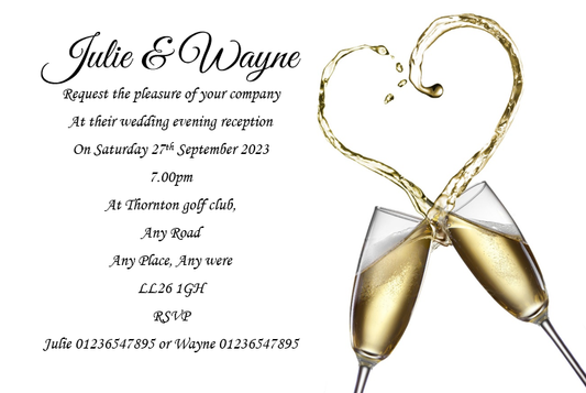 Wedding Day Invitation Ref W69 a simple but classy design that makes the most of the fancy font